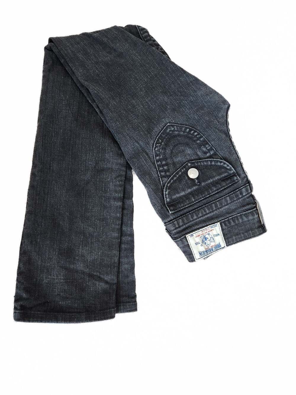 True Religion Section Straight Jeans Black Low-Rise Women's 26 Y2K